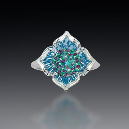 Blue Topaz DavinChi Cut Ring