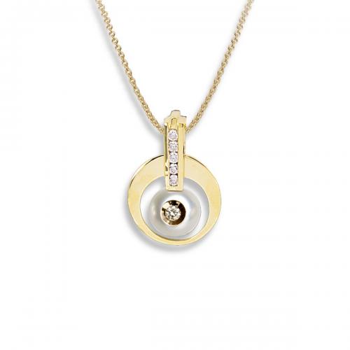 Diamond in a Pearl Pendant 